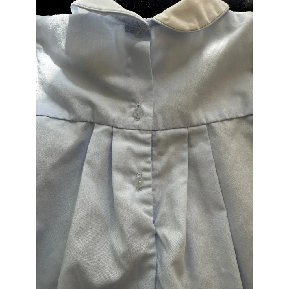 Petit‎ Ami Infant Longall Romper Newborn Blue Embroidered Rocking Horse Southern